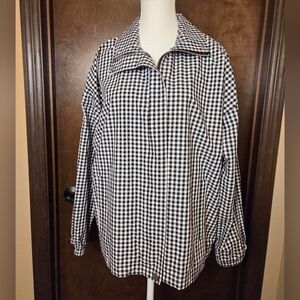 Christopher & Banks Black & White Plaid Jacket